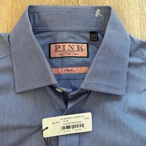 Thomas Pink Classic Blue Stripe Men's Dress Shirt